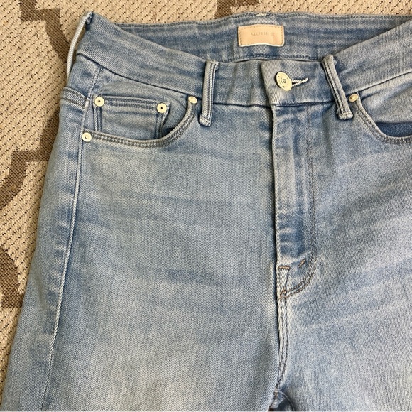 MOTHER High Waisted The Looker crop Swimming Pool Sunday Size 24 blue jeans - Picture 7 of 17